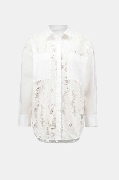 Joseph Ribkoff - Cotton Lace Boxy Blouse w/ Embroidery
