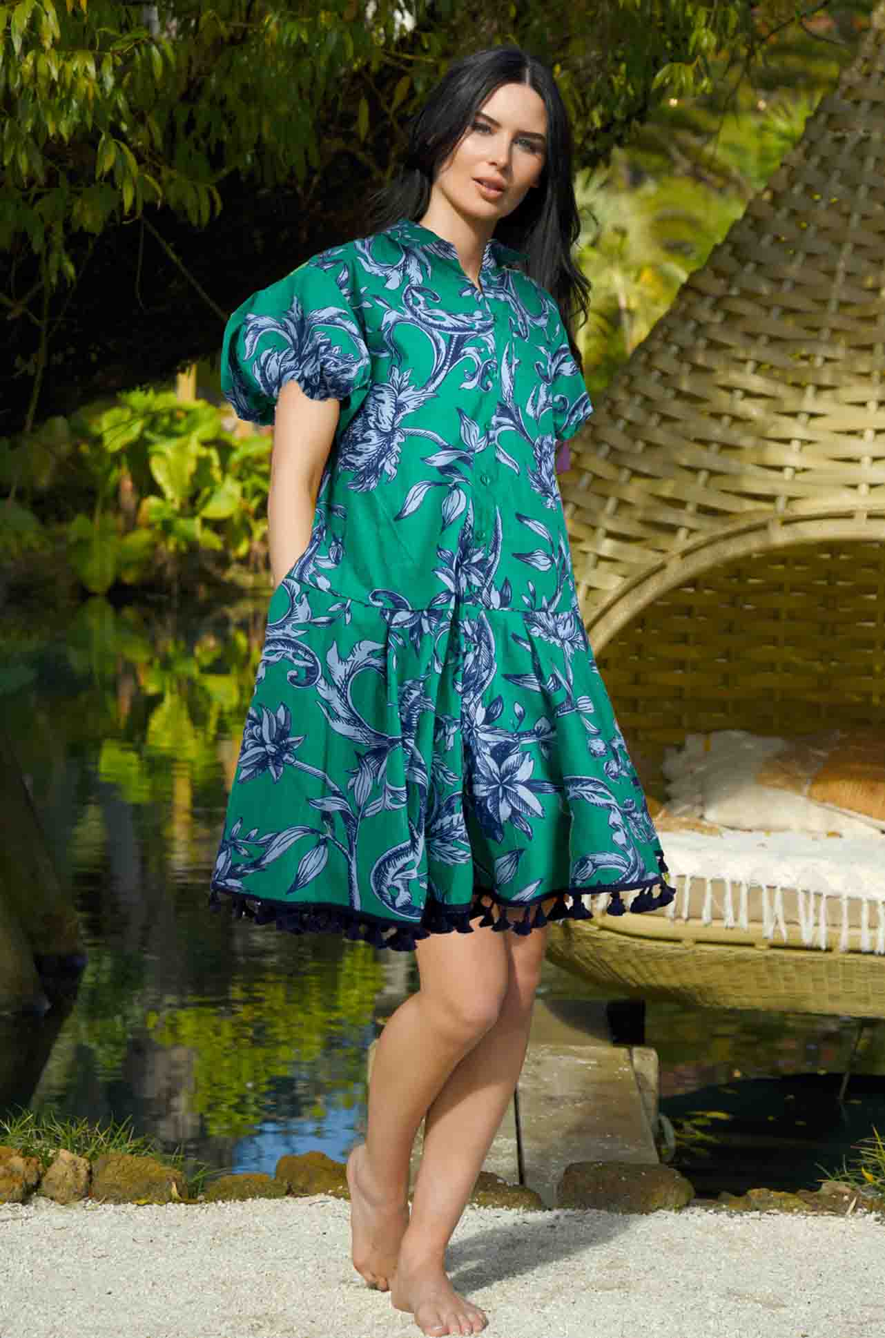 Cooper - You Are Just De-Vine Couldnt Dress Less Dress in Green Floral - Zambezee Cooper - You Are Just De-Vine Couldnt Dress Less Dress in Green Floral - Zambezee