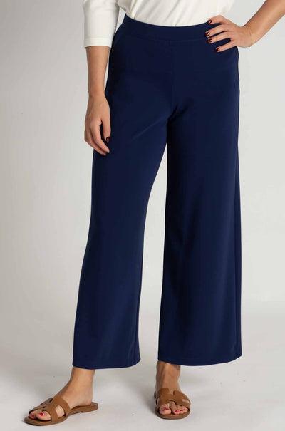Mela Purdie - Crop Palazzo Pant in Powder Knit in Sapphire