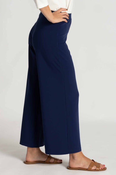 Mela Purdie - Crop Palazzo Pant in Powder Knit in Sapphire