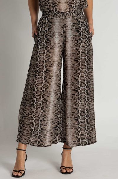 Mela Purdie - Crop Swish Pant in Safari Python