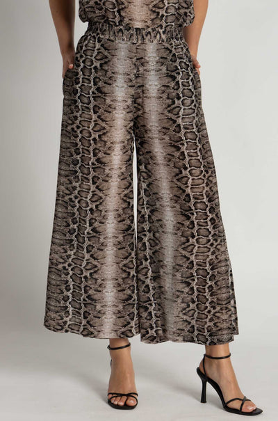 Mela Purdie - Crop Swish Pant in Safari Python