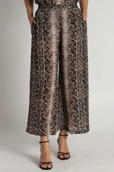 Mela Purdie - Crop Swish Pant in Safari Python