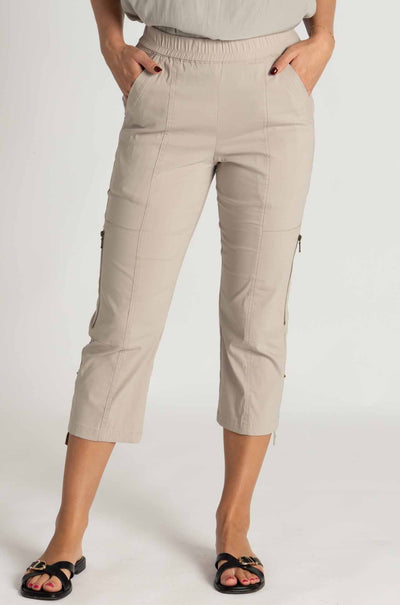 Mela Purdie - Cropped Zip Cargo in Putty