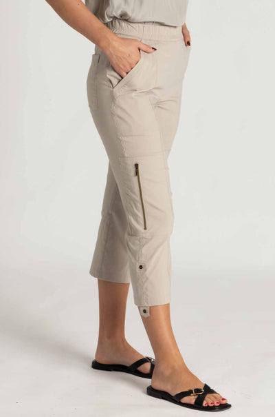 Mela Purdie - Cropped Zip Cargo in Putty