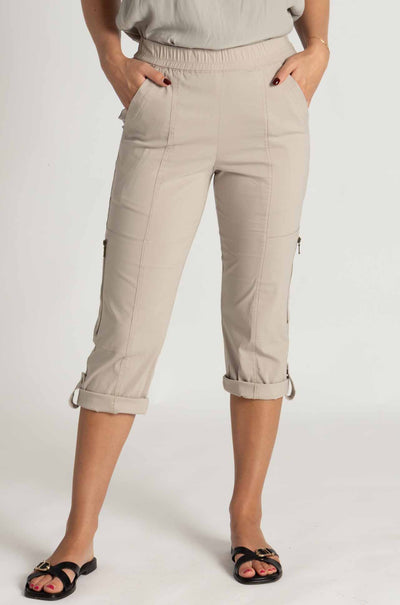 Mela Purdie - Cropped Zip Cargo in Putty