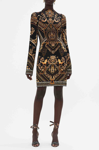 Camilla - Duomo Dynasty Short Cut Out Shoulder Jersey Dress