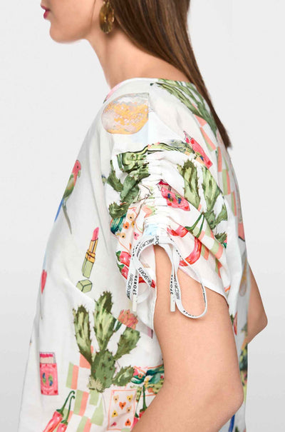 Marc Cain - Desert Fiesta Blouse Shirt w/ Gathered Details