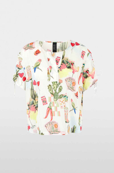 Marc Cain - Desert Fiesta Blouse Shirt w/ Gathered Details
