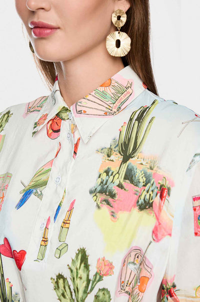 Marc Cain - Desert Fiesta S/S Blouse Dress w/ Belt