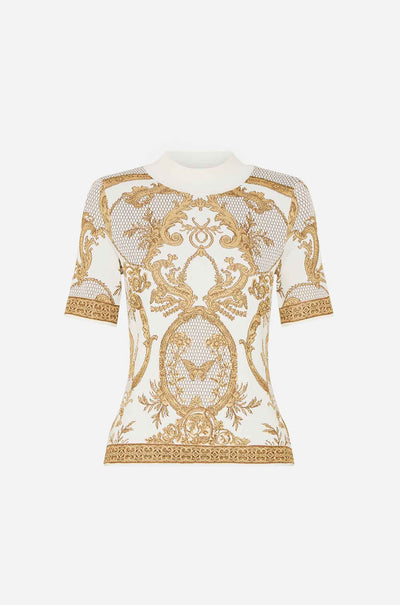 Camilla - Dressing Room Drama Cap Sleeve Mock Neck Knit Top
