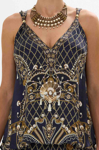 Camilla - Dance With The Duke Tank Top w/ Strap Bead Detail