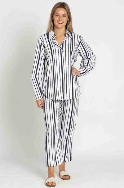 Mela Purdie - Crop Shell Pant in Rio Stripe Popilene