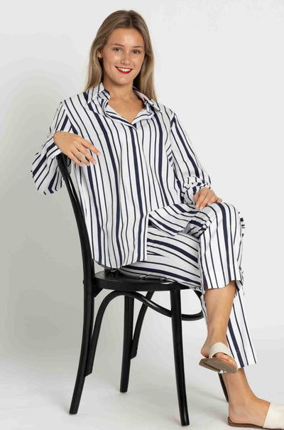 Mela Purdie - Crop Shell Pant in Rio Stripe Popilene