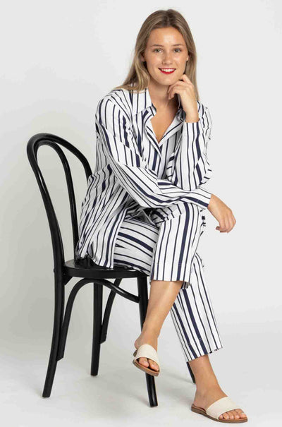 Mela Purdie - Crop Shell Pant in Rio Stripe Popilene