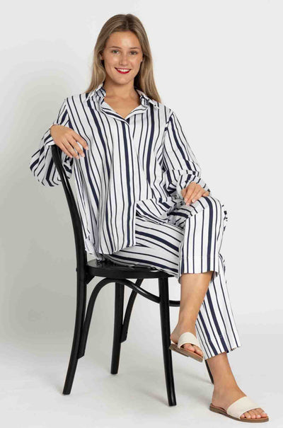 Mela Purdie - Crop Shell Pant in Rio Stripe Popilene