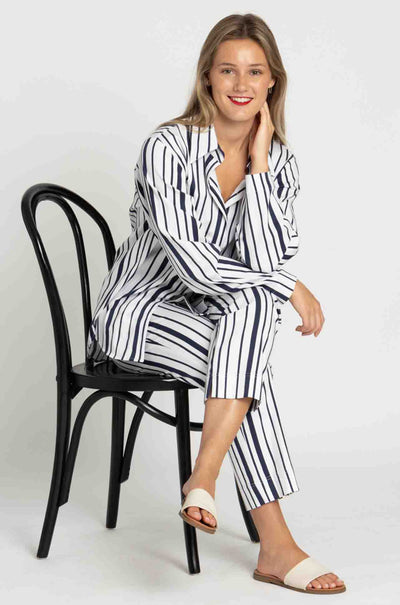 Mela Purdie - Crop Shell Pant in Rio Stripe Popilene