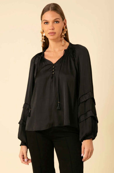 Hale Bob - Demi Long Sleeve Top in Black