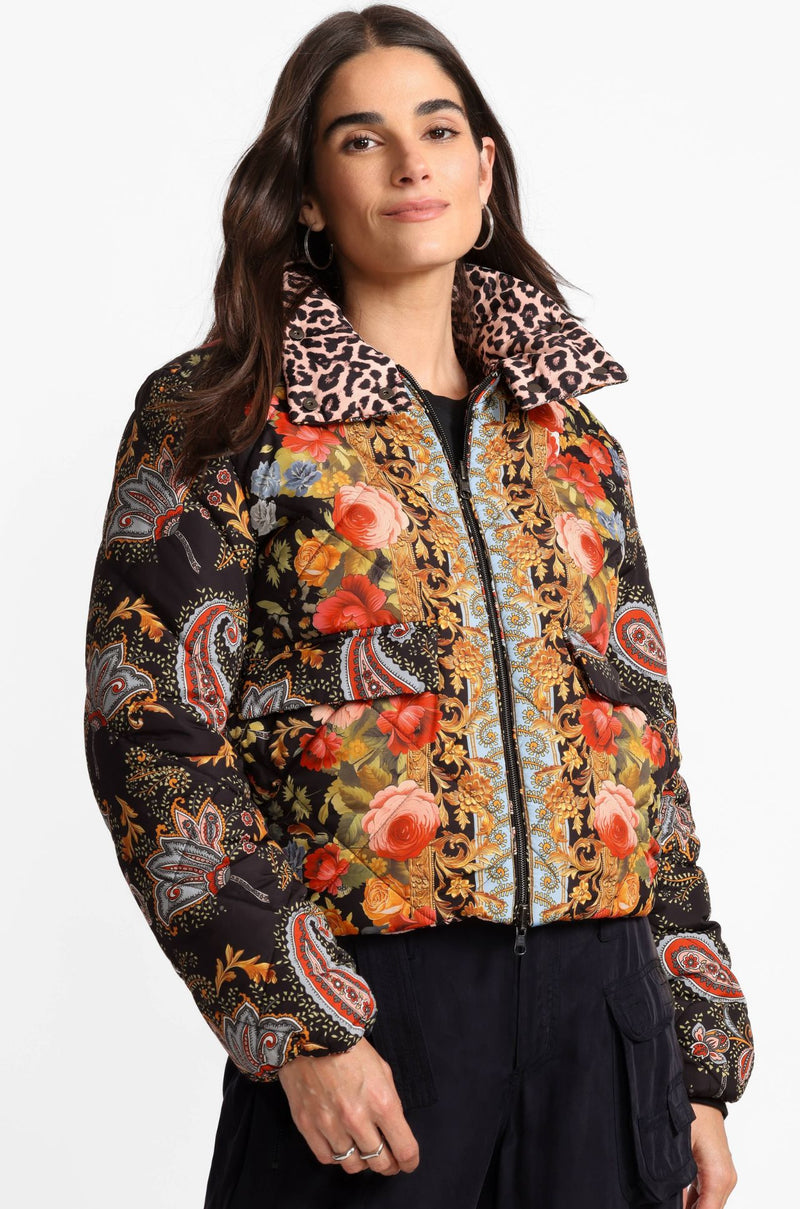 Johnny Was - Diamond Quilted Cropped Reversible Puffer in Leto