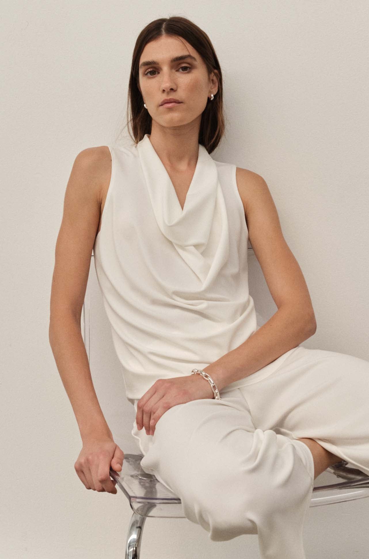 Mela Purdie - Drape Shell in Powder Knit