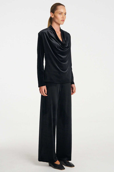 Mela Purdie - Drape Top in Stretch Panne