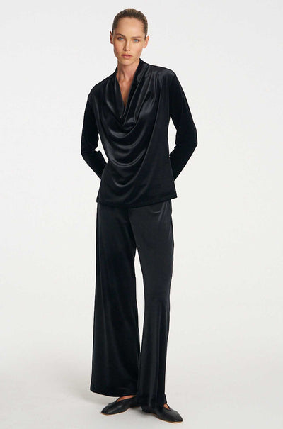 Mela Purdie - Drape Top in Stretch Panne