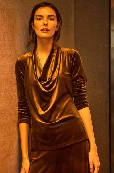 Mela Purdie - Drape Top in Stretch Panne