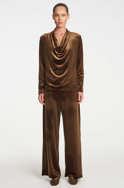 Mela Purdie - Drape Top in Stretch Panne