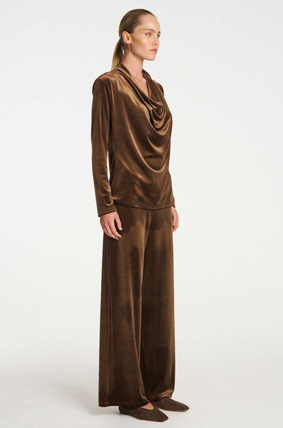 Mela Purdie - Drape Top in Stretch Panne