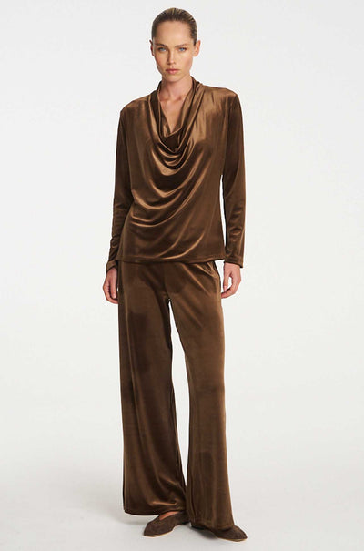 Mela Purdie - Drape Top in Stretch Panne