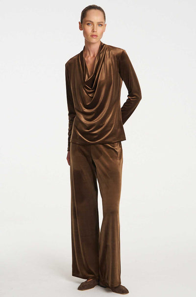 Mela Purdie - Drape Top in Stretch Panne