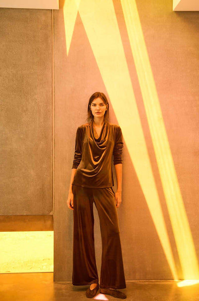 Mela Purdie - Drape Top in Stretch Panne