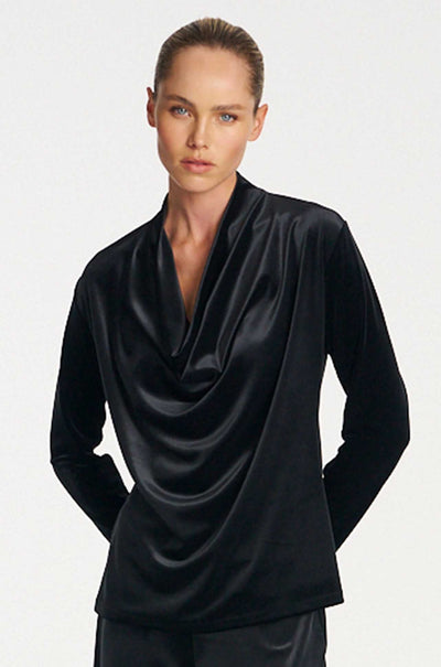 Mela Purdie - Drape Top in Stretch Panne