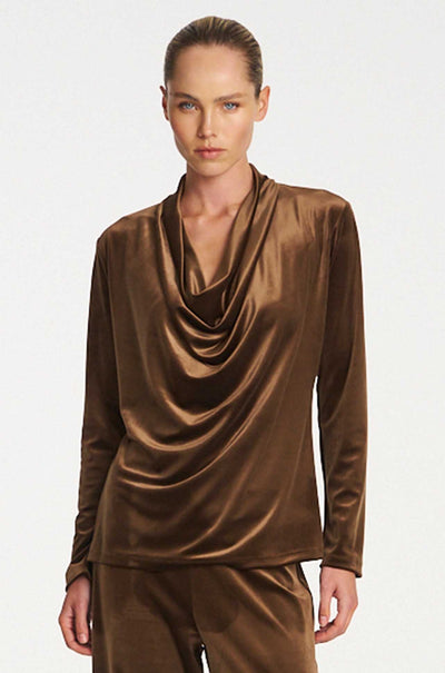 Mela Purdie - Drape Top in Stretch Panne