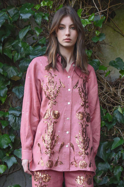 Trelise Cooper - Linen The Good Life Drift Away Shirt in Rose