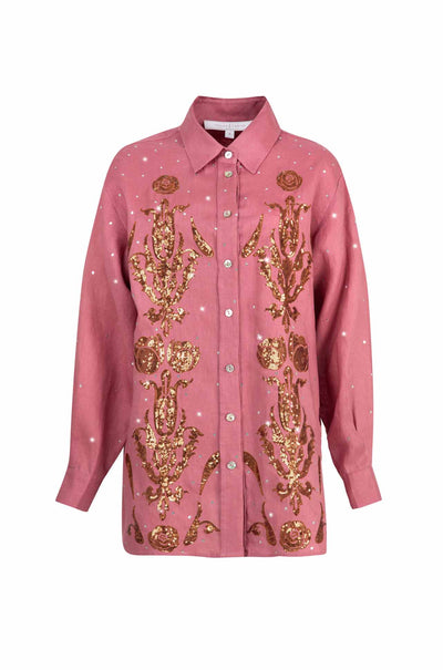 Trelise Cooper - Linen The Good Life Drift Away Shirt in Rose