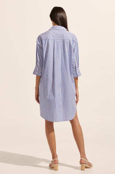zoe kratzmann - driver dress in cobalt stripe
