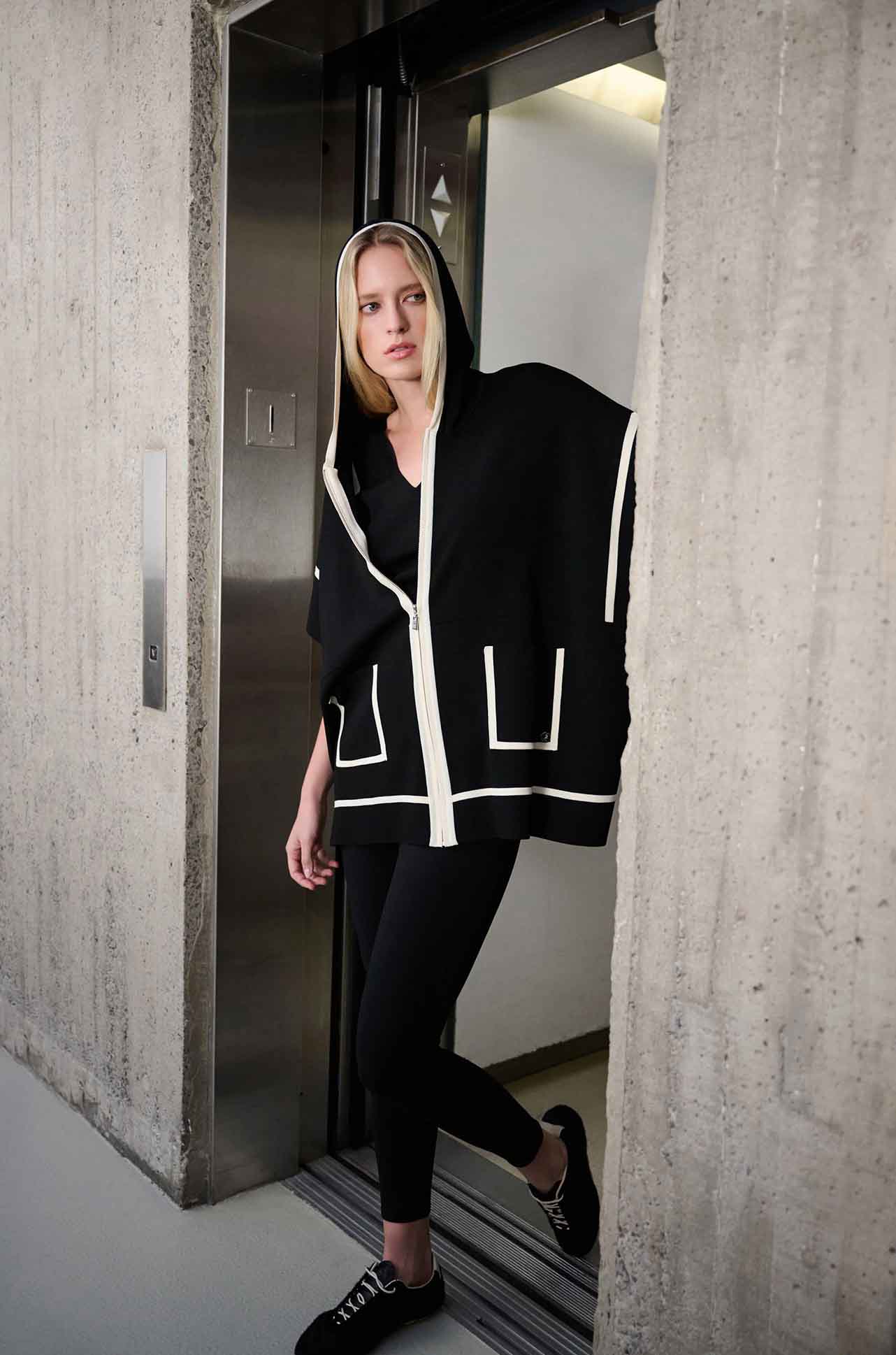 Joseph Ribkoff - Dry Viscose Hooded Boxy Jacket