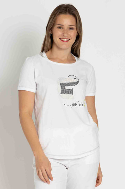 Elisa Cavaletti - EC Diamante Tee in Bianco