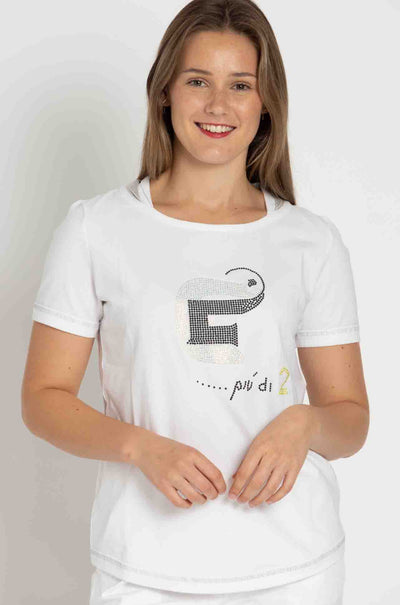 Elisa Cavaletti - EC Diamante Tee in Bianco