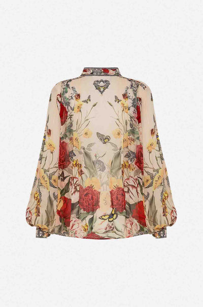 Camilla - Etched Into Eternity High Neck Button Through Blouse