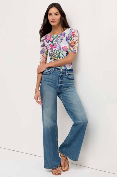 Johnny Was - Elbow Sleeve Boat Neck Mesh Top in Ruthane