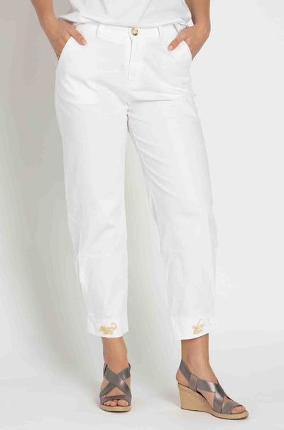 Elisa Cavaletti - Embroidered Jean w/ Side Pleat Cuff