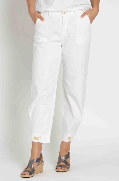 Elisa Cavaletti - Embroidered Jean w/ Side Pleat Cuff
