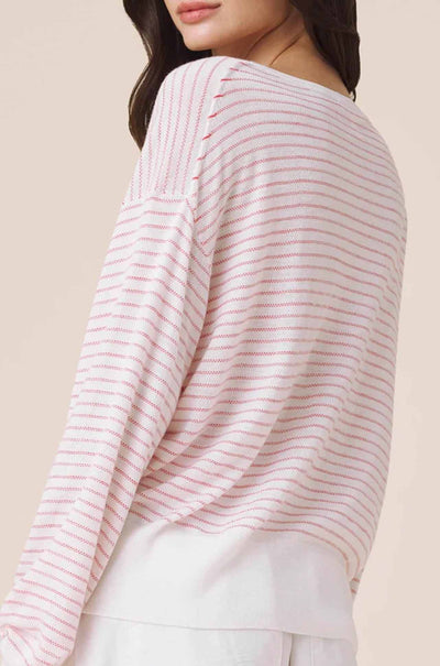 Splendid - Erica Stripe Sweater in White/Firework