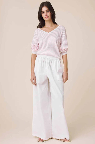 Splendid - Erica Stripe Sweater in White/Firework