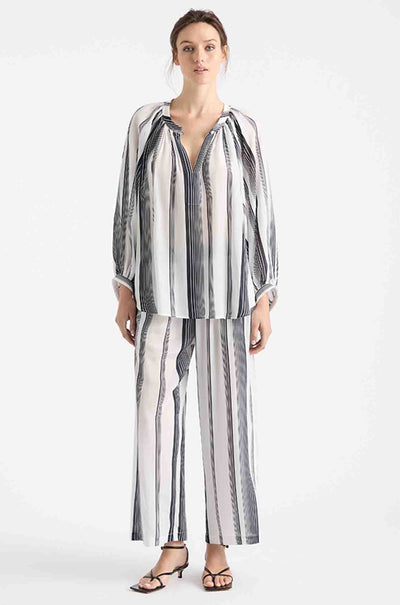 Mela Purdie - Escape Blouse in Gradient Stripe Silk