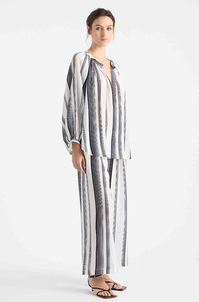 Mela Purdie - Escape Blouse in Gradient Stripe Silk
