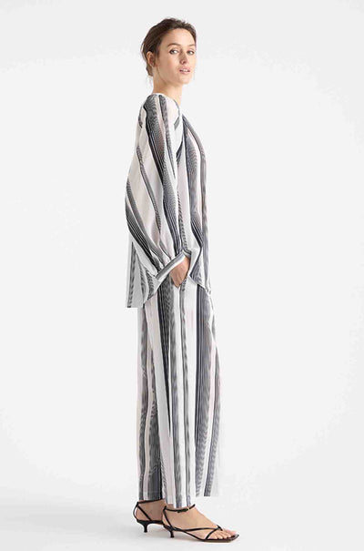 Mela Purdie - Escape Blouse in Gradient Stripe Silk