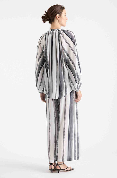 Mela Purdie - Escape Blouse in Gradient Stripe Silk